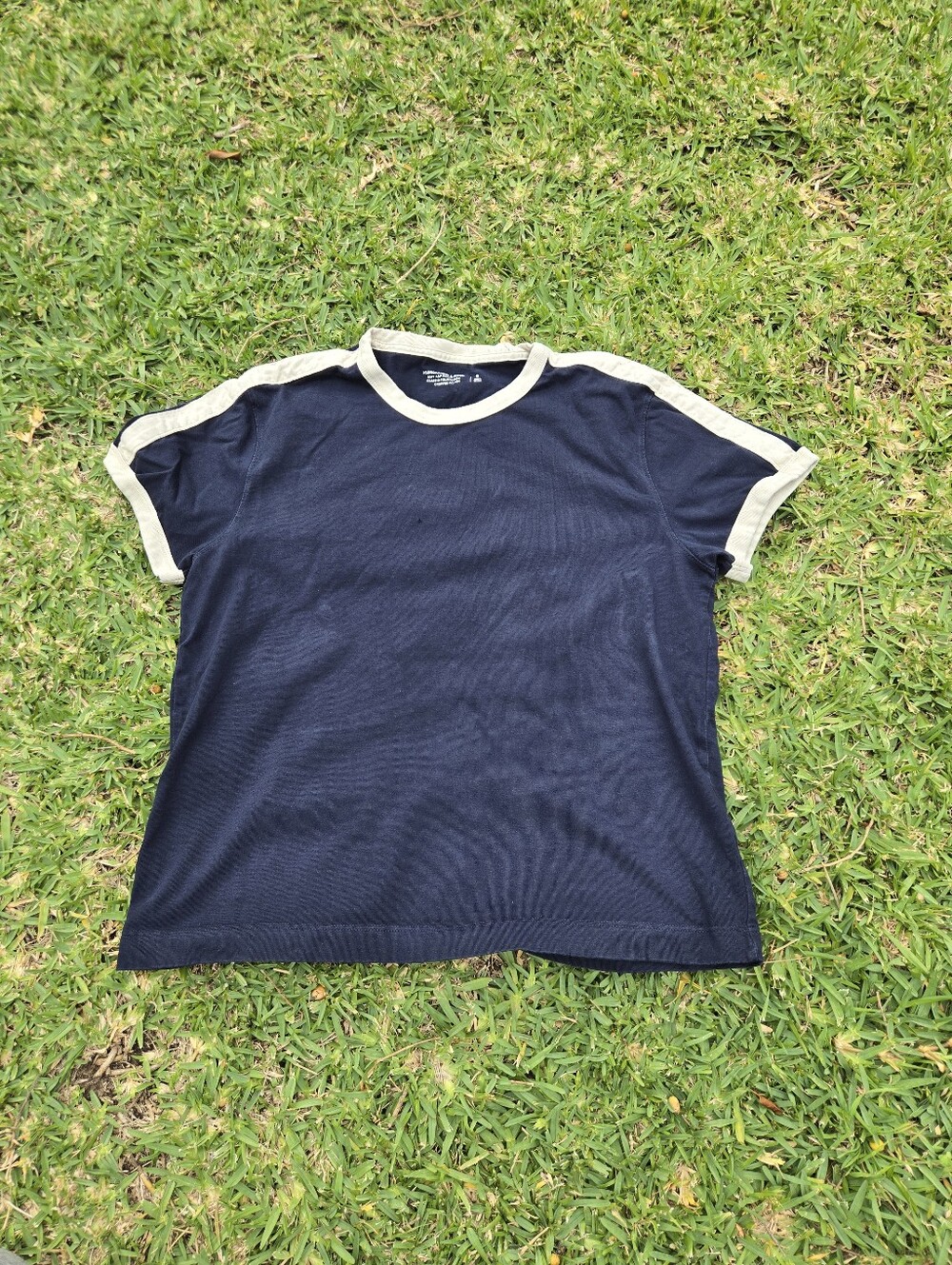Abercrombie Cropped Polished Tee -navy